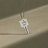 Vintage Love Key Necklace in Sterling Silver S925