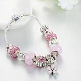Christmas Flower Charm Bracelet Lovely Bear Bead Women Bracelet Jewelry B16178