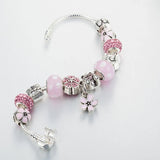 Christmas Flower Charm Bracelet Lovely Bear Bead Women Bracelet Jewelry B16178