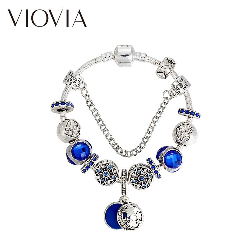 Moon Rhinestone Bracelet for Women Christmas Jewelry