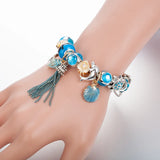 Tassel Charm Bracelets Tortoise Dolphin Shell Beads Pulseras B17078