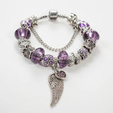 Purple Crystal Beads Charm Bracelet for Women
