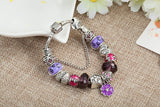 European Flower Beads Charm Bracelet for Women