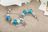 Sea Series Dolphin Charm Bracelet Starfish Seashell Pendant Bangle Gift B15409