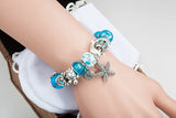 Sea Series Dolphin Charm Bracelet Starfish Seashell Pendant Bangle Gift B15409