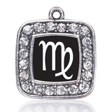 VIRGO CIRCLE SQUARE CHARM antique silver plated