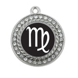 VIRGO CIRCLE SQUARE CHARM antique silver plated