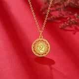 18K Women's Necklace AU750 Queen Coin Pendant National Style Jewelry
