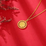 18K Women's Necklace AU750 Queen Coin Pendant National Style Jewelry