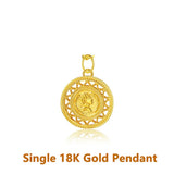 18K Women's Necklace AU750 Queen Coin Pendant National Style Jewelry
