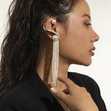 Tassel Pearls Alloy Ear Clip Ear Hook Jewelry For Women Party