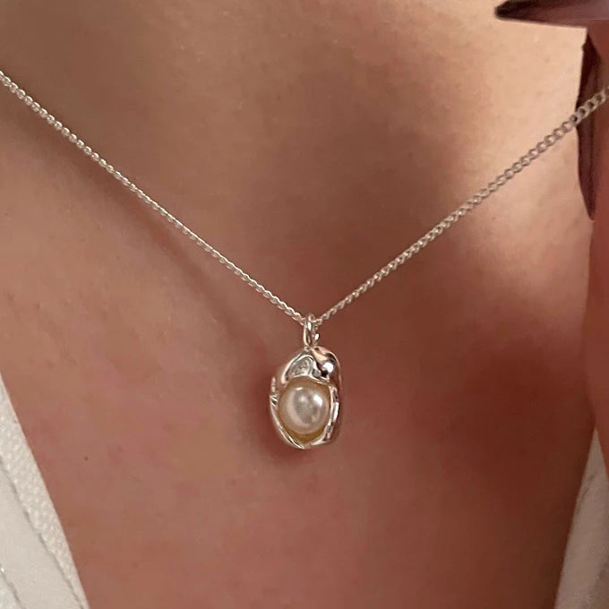 925 Silver Geometric Water Drop Necklace Women Fine Jewelry