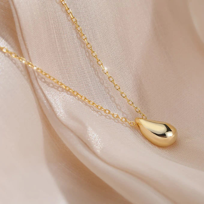 925 Silver Geometric Water Drop Necklace Women Fine Jewelry