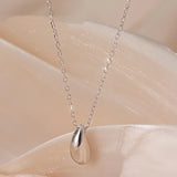 925 Silver Geometric Water Drop Necklace Women Fine Jewelry