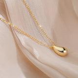 925 Silver Geometric Water Drop Necklace Women Fine Jewelry
