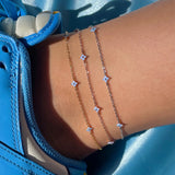 Zircon Flowers Anklet Jewelry for Women Beach Party Gift