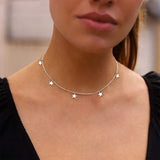 VIVILADYINS 925 Silver Tassel Disc Star Cross Pendant Women Necklace