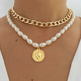 Vintage Butterfly Snake Pearl Necklace for Women