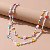 Flowers Pearl Necklace Beads Necklaces Women Party Jewelry