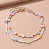 Flowers Pearl Necklace Beads Necklaces Women Party Jewelry