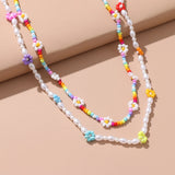 Flowers Pearl Necklace Beads Necklaces Women Party Jewelry