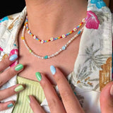 Flowers Pearl Necklace Beads Necklaces Women Party Jewelry