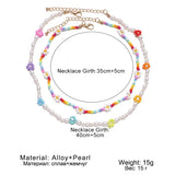Flowers Pearl Necklace Beads Necklaces Women Party Jewelry