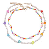 Flowers Pearl Necklace Beads Necklaces Women Party Jewelry