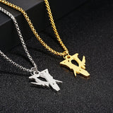 VLONE men's Lightning pendant stainless steel chain necklace
