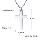 Men's Cross Pendant Necklace 24" Stainless Steel Link Chain Christ Faith
