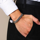 Men's Double Wheat Chain Bracelet Stainless Steel High Polished 19/21cm