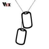 Stainless Steel Double Dog Tag Necklace Pendant Men Jewelry