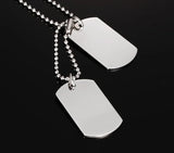 Stainless Steel Double Dog Tag Necklace Pendant Men Jewelry