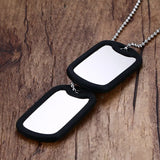 Stainless Steel Double Dog Tag Necklace Pendant Men Jewelry