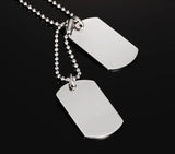 Stainless Steel Double Dog Tag Necklace Pendant Men Jewelry