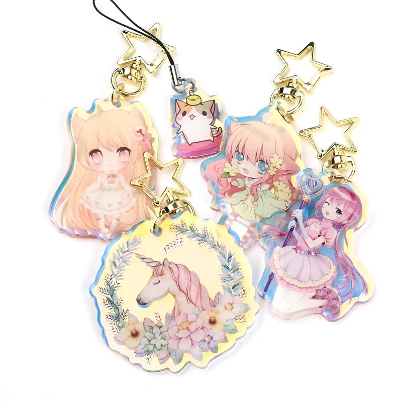 Rainbow Holographic Acrylic Keychain