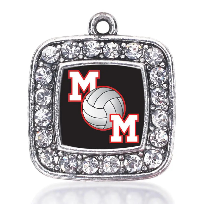 Volleyball Mom Square Charm for Jewelry