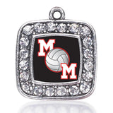 Volleyball Mom Square Charm for Jewelry