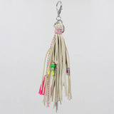 Bohemian Velvet Rope Keychain with Alloy Tassel Pendant