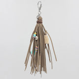 Bohemian Velvet Rope Keychain with Alloy Tassel Pendant