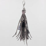 Bohemian Velvet Rope Keychain with Alloy Tassel Pendant