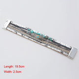 Vintage Alloy Feather Multilayer Leather Bracelet Boho Jewelry