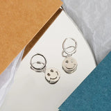 14K Smile Face Drop Earrings for Women Party Jewelry