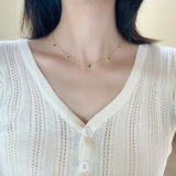 Vintage Green Zircon Women's Necklace and Silver Chain Gift