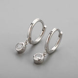 Green Zircon Hoop Earrings Small Silver Jewelry