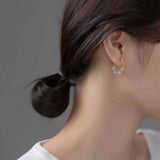 Hetian Jade Earrings for Women 4 Beads Lady Jewelry