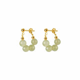 Hetian Jade Earrings for Women 4 Beads Lady Jewelry
