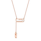 Silver Geometric Paper Clip Necklaces for Women