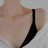 Silver Geometric Paper Clip Necklaces for Women
