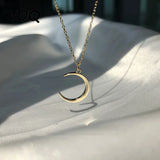 Sweet Moon Necklace Crescent Clavicle Chain Silver Jewelry